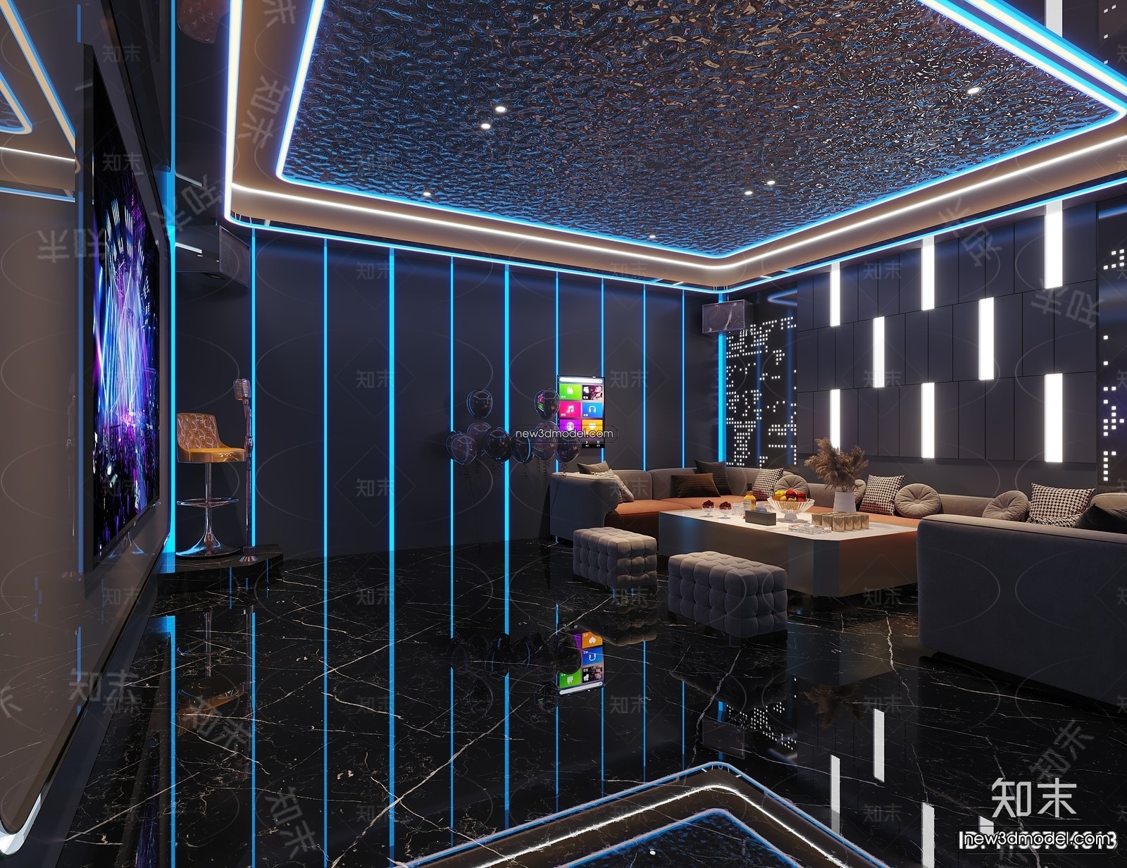 Interior 3D Model of KTV – 3D Blocks – 090 – CORONA - thumbnail 2