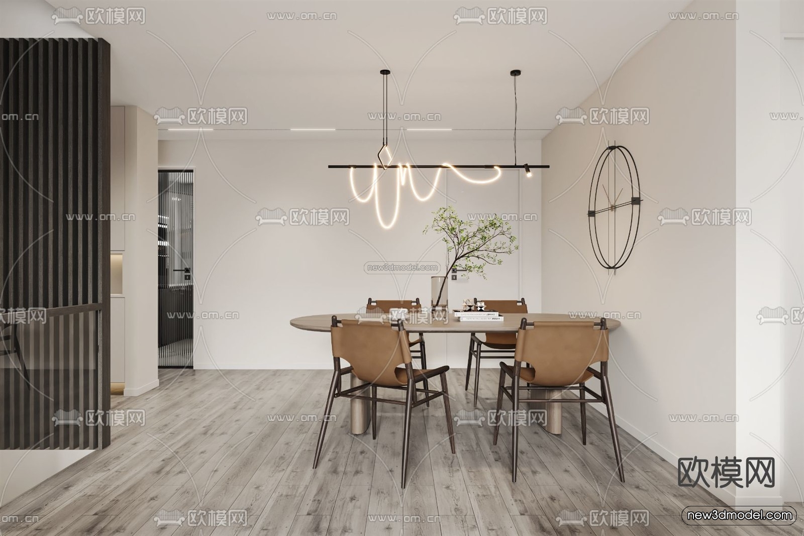 Minimalist Style Interior 3D Blocks – Living Room 3D Model – 002 – VRAY - thumbnail 2