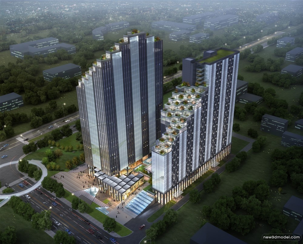 3D Models of Commercial Building – Exterior 3D Scenes – 853 – VRAY - thumbnail 2