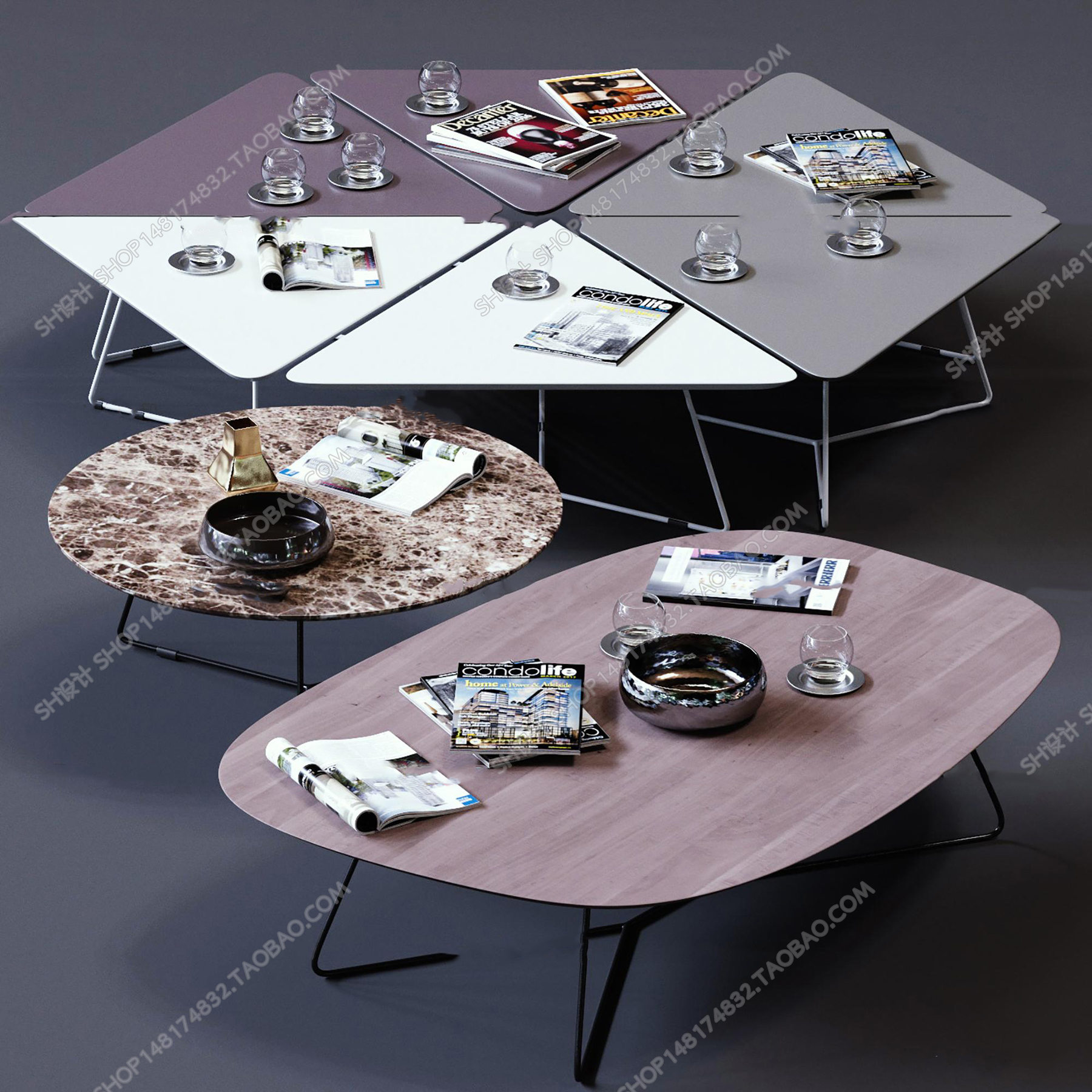 3DSKY MODELS – COFFEE TABLE 3D MODELS – 018 - thumbnail 1