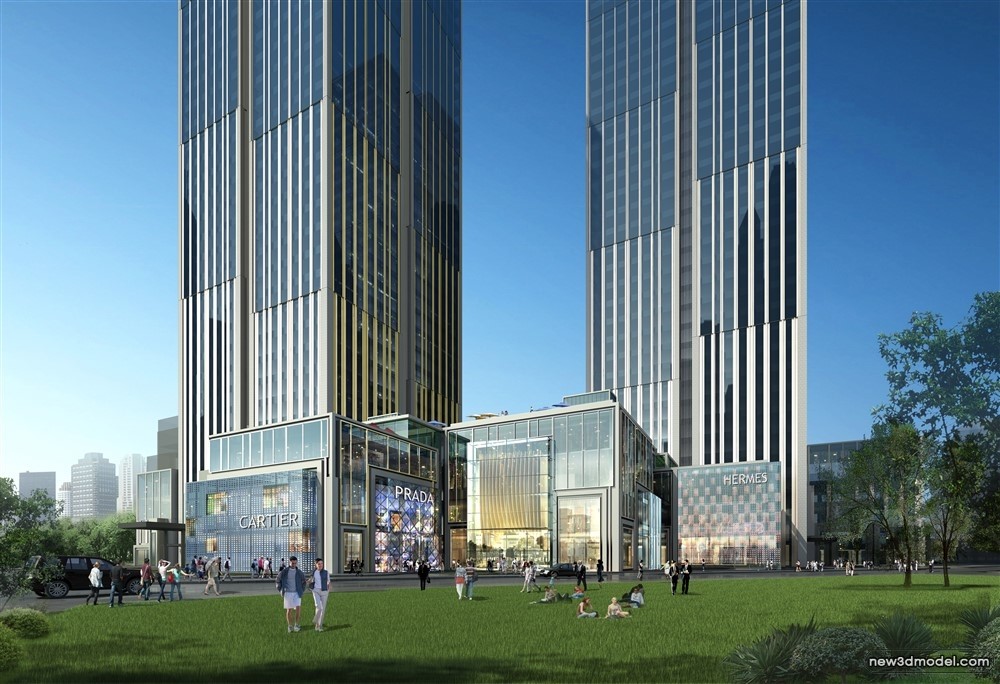 3D Models of Commercial Building – Exterior 3D Scenes – 396 – VRAY - thumbnail 3
