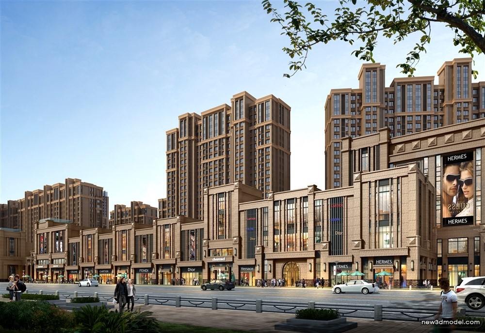 3D Models of Commercial Building – Exterior 3D Scenes – 857 – VRAY - thumbnail 3