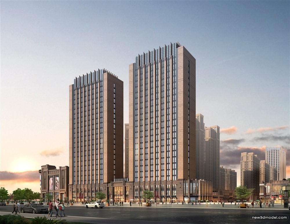 3D Models of Commercial Building – Exterior 3D Scenes – 857 – VRAY - thumbnail 2