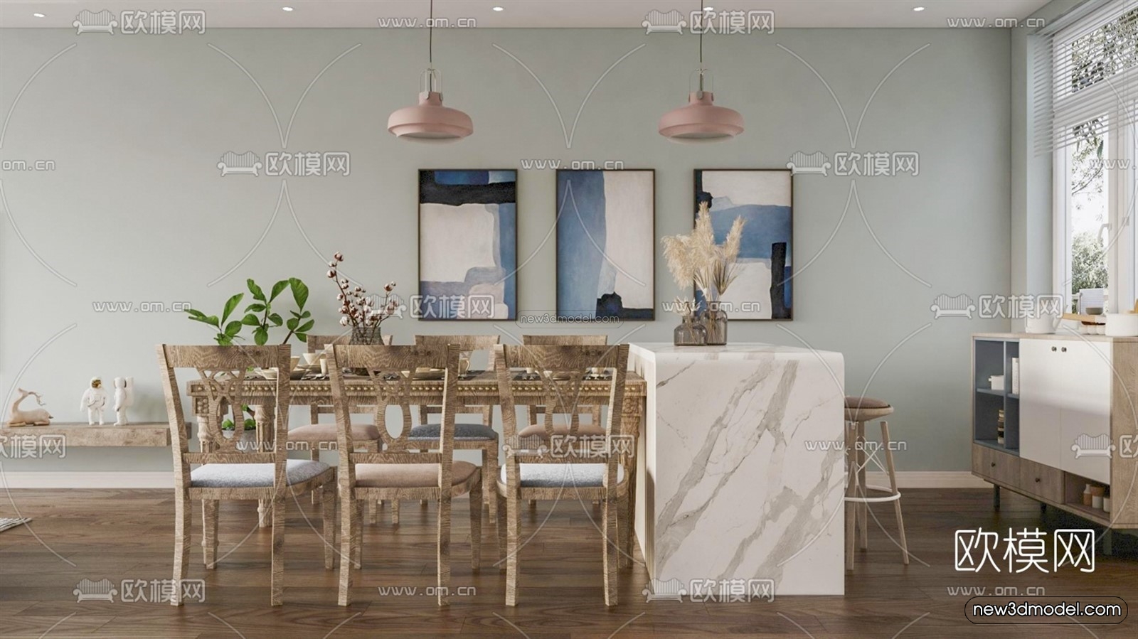Europe Style Interior 3D Blocks – Living Room 3D Model – 026 – VRAY - thumbnail 2