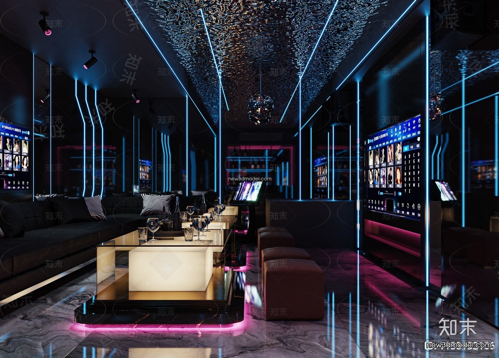 Interior 3D Model of KTV – 3D Blocks – 110 – VRAY - thumbnail 4
