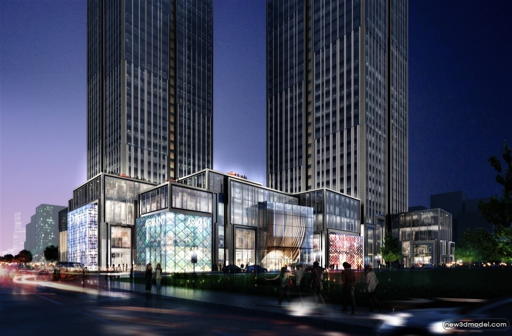 3D Models of Commercial Building – Exterior 3D Scenes – 396 – VRAY - thumbnail 2