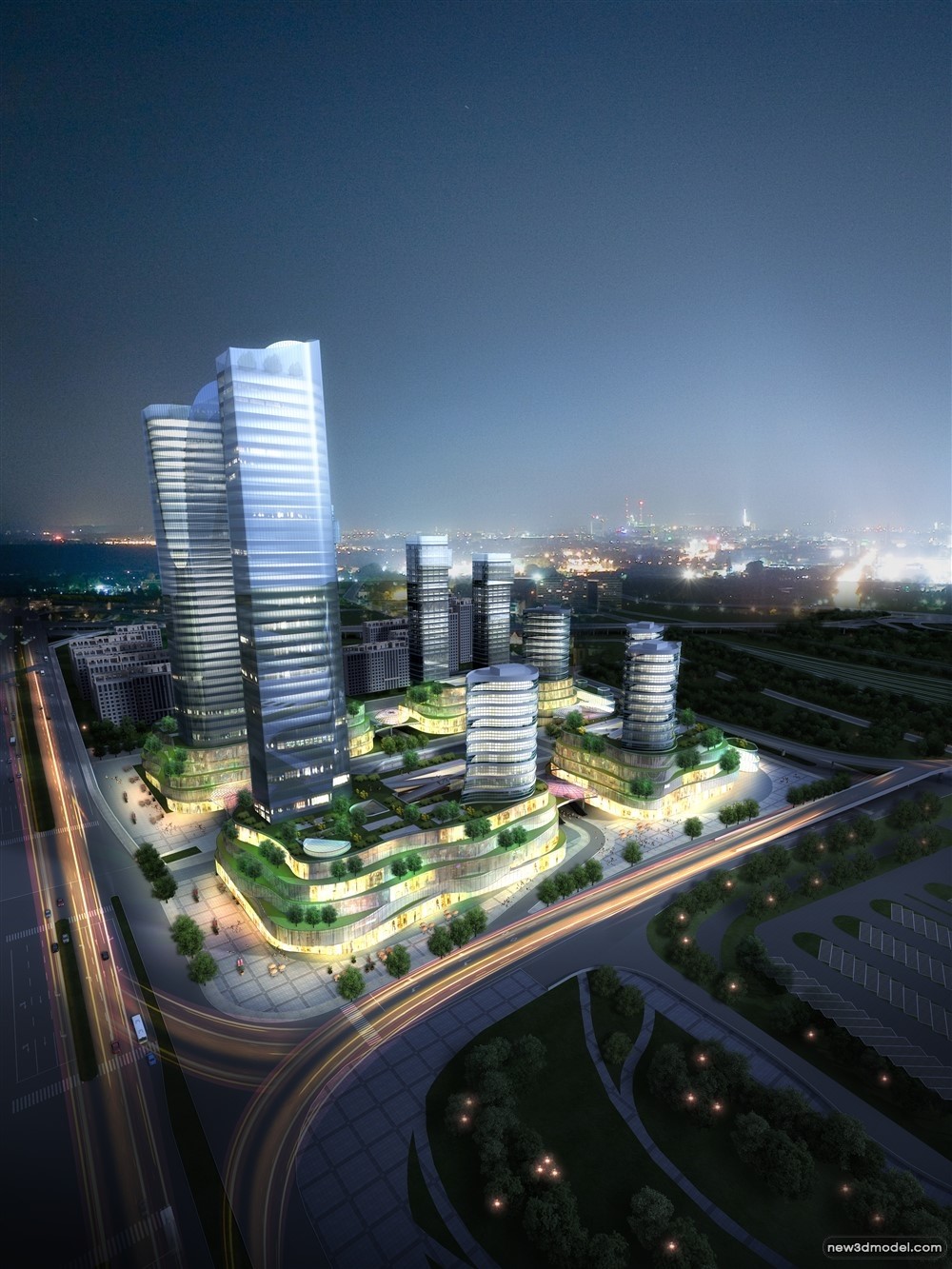 3D Models of Commercial Building – Exterior 3D Scenes – 859 – VRAY - thumbnail 3