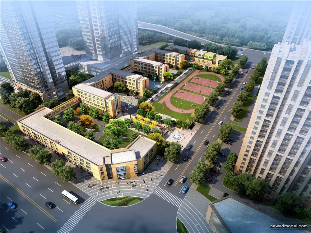 3D Models of Commercial Building – Exterior 3D Scenes – 861 – VRAY - thumbnail 3