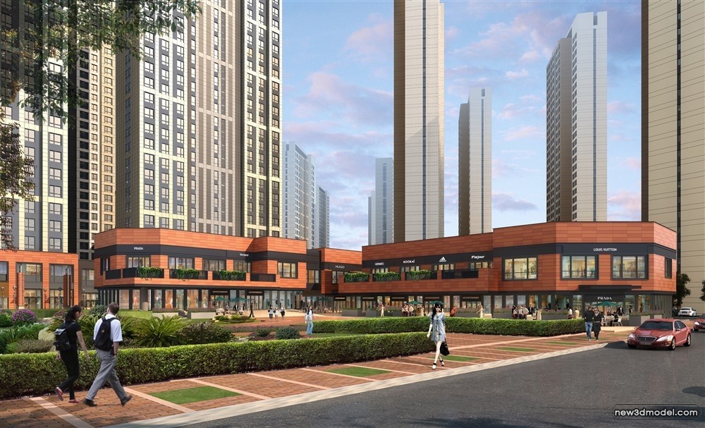 3D Models of Commercial Building – Exterior 3D Scenes – 863 – VRAY - thumbnail 2