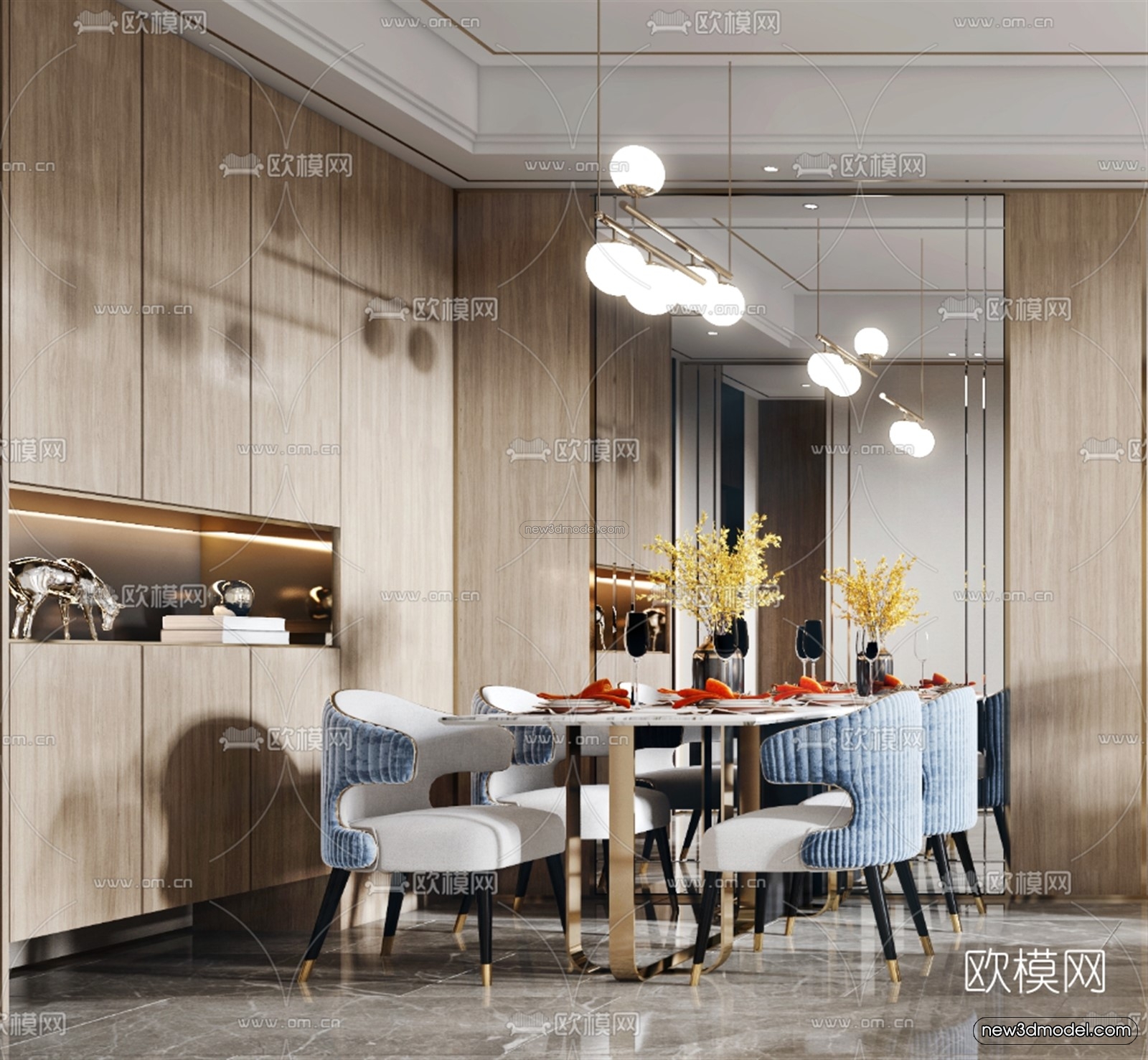 Luxury Style Interior 3D Blocks – Living Room 3D Model – 004 – VRAY - thumbnail 2
