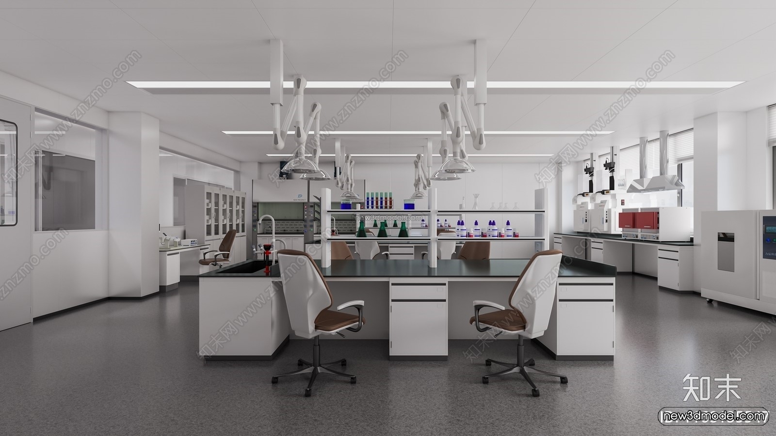 Modern Style Interior 3D Blocks and 3D Models – Laboratory 3D Scene – 1044 – CORONA - thumbnail 3