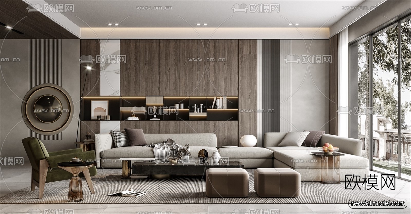 Luxury Style Interior 3D Blocks – Living Room 3D Model – 006 – VRAY - thumbnail 2