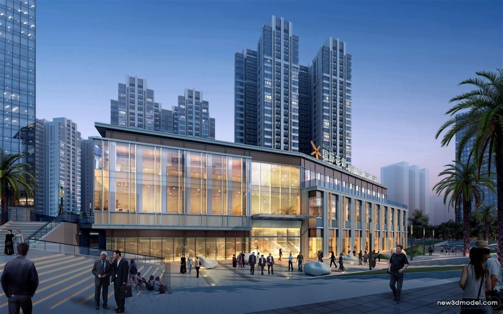 3D Models of Commercial Building – Exterior 3D Scenes – 400 – VRAY - thumbnail 3