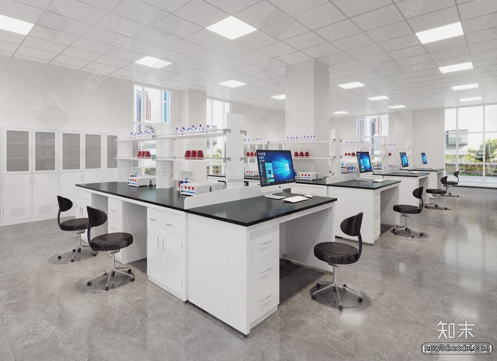 Modern Style Interior 3D Blocks and 3D Models – Laboratory 3D Scene – 1046 – CORONA - thumbnail 2