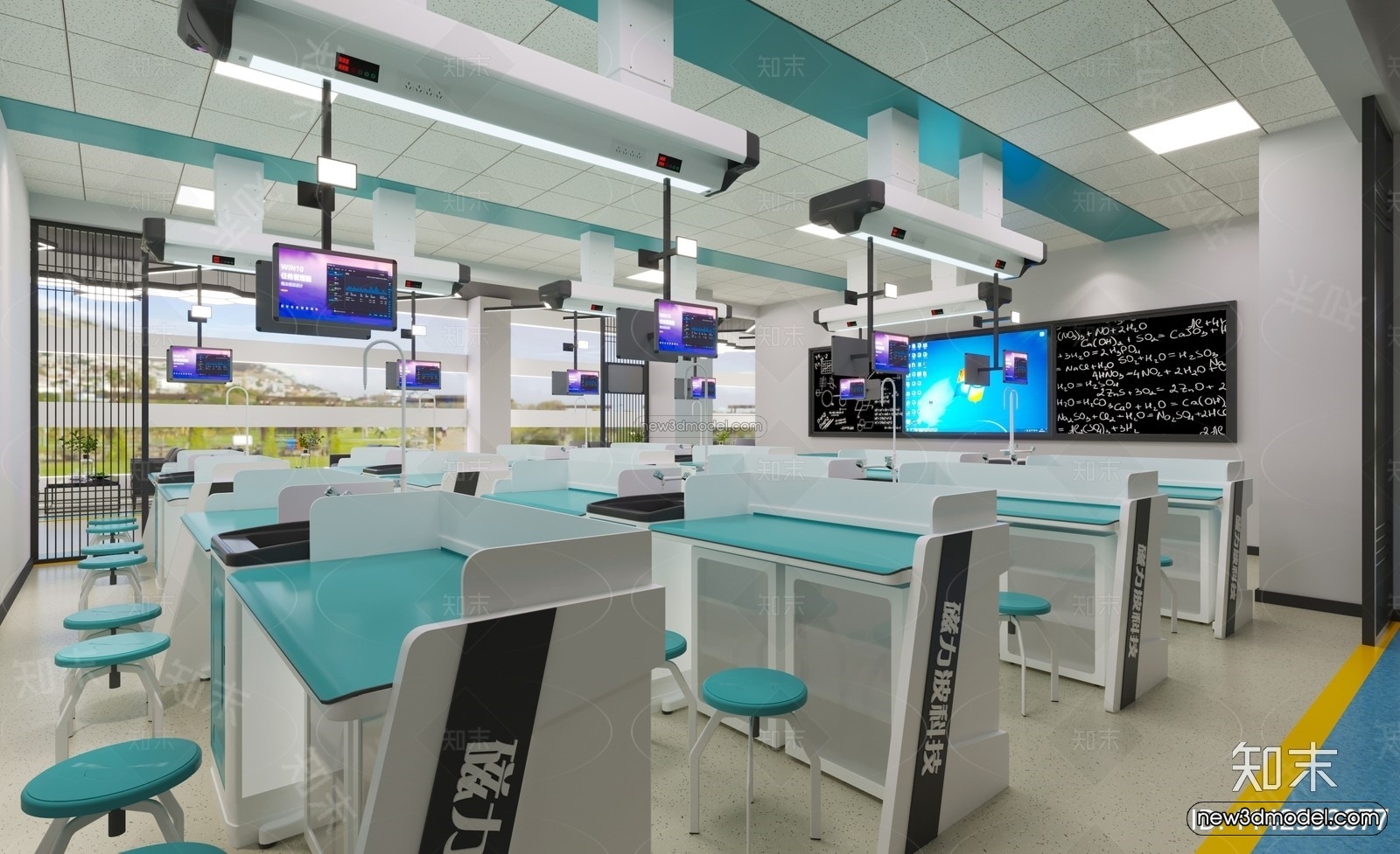 Modern Style Interior 3D Blocks and 3D Models – Laboratory 3D Scene – 1035 – CORONA - thumbnail 3