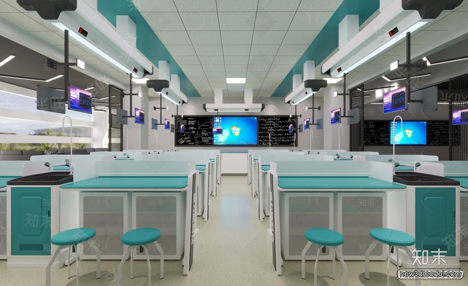 Modern Style Interior 3D Blocks and 3D Models – Laboratory 3D Scene – 1035 – CORONA - thumbnail 2