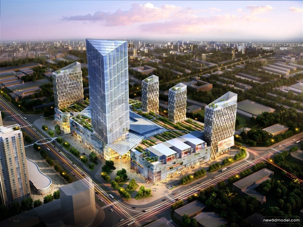 3D Models of Commercial Building – Exterior 3D Scenes – 873 – VRAY - thumbnail 2