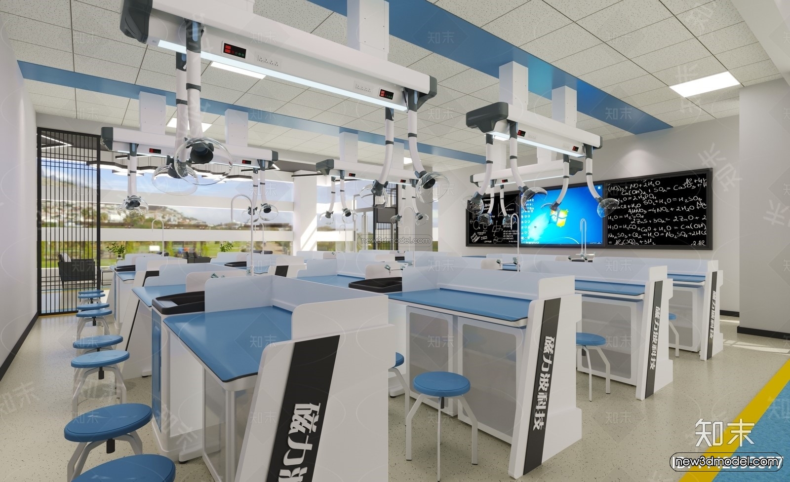 Modern Style Interior 3D Blocks and 3D Models – Laboratory 3D Scene – 1035 – CORONA - thumbnail 4