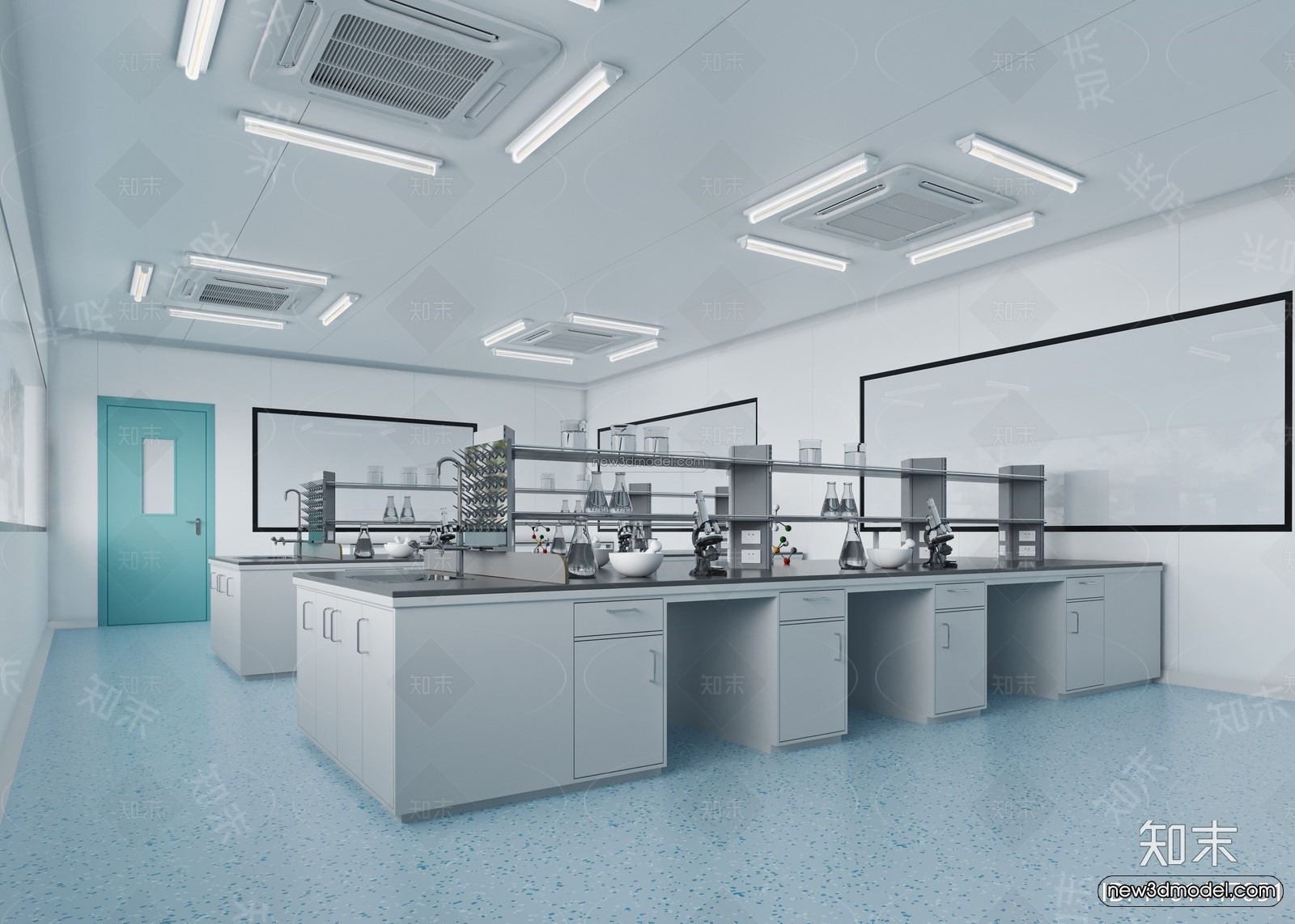 Modern Style Interior 3D Blocks and 3D Models – Laboratory 3D Scene – 1037 – CORONA - thumbnail 4