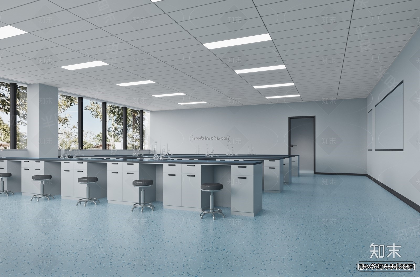 Modern Style Interior 3D Blocks and 3D Models – Laboratory 3D Scene – 1037 – CORONA - thumbnail 2