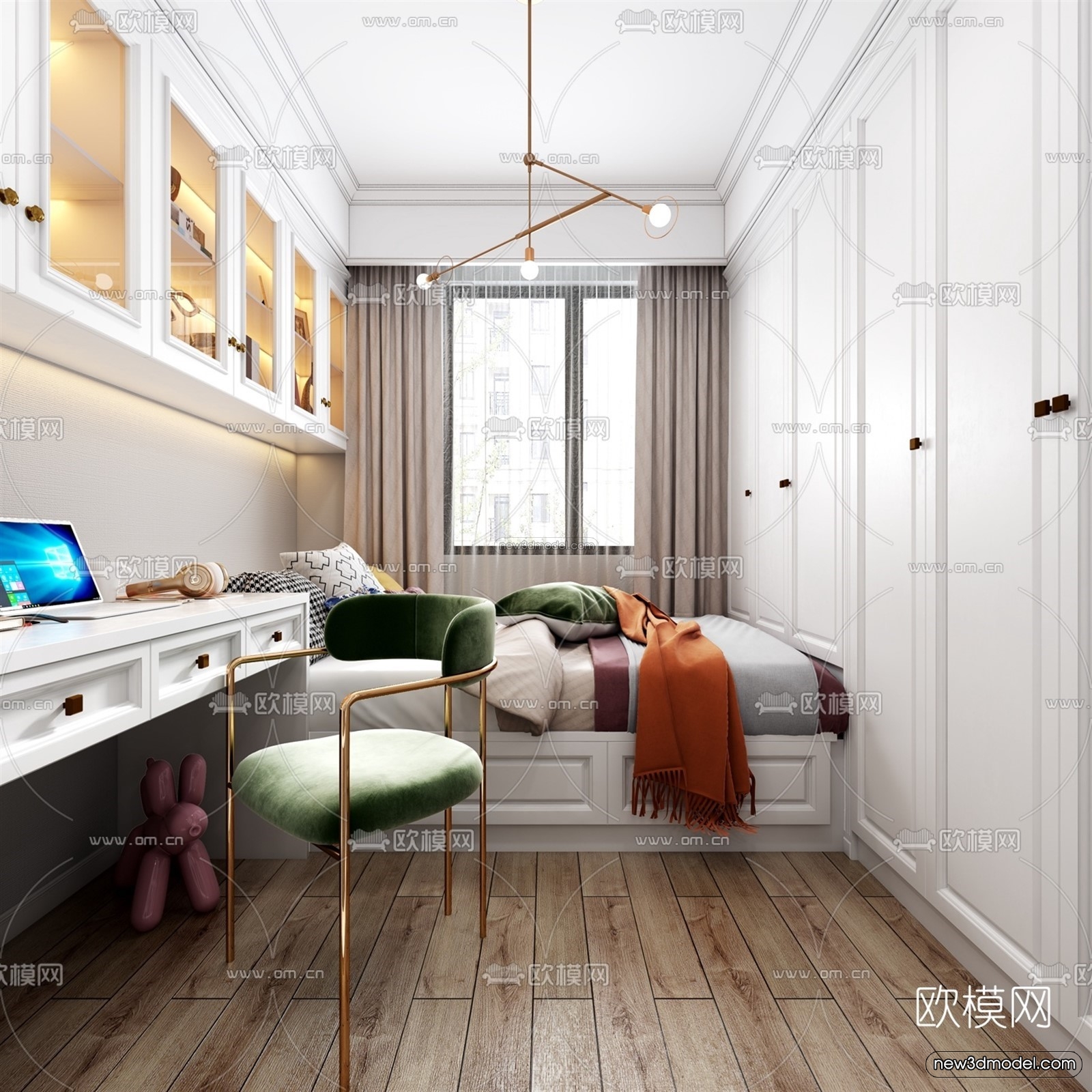 Europe Style Interior 3D Blocks – Living Room 3D Model – 030 – VRAY - thumbnail 3