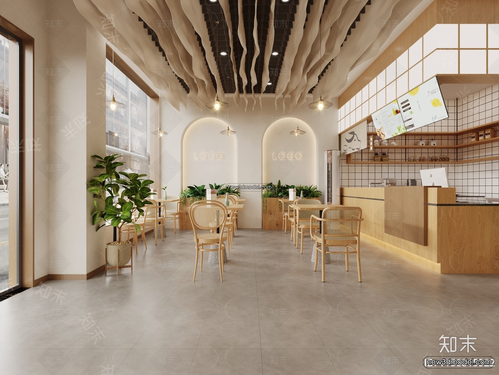 Restaurant and Fastfood 3D Scene – 3D Blocks – 253 – CORONA - thumbnail 2