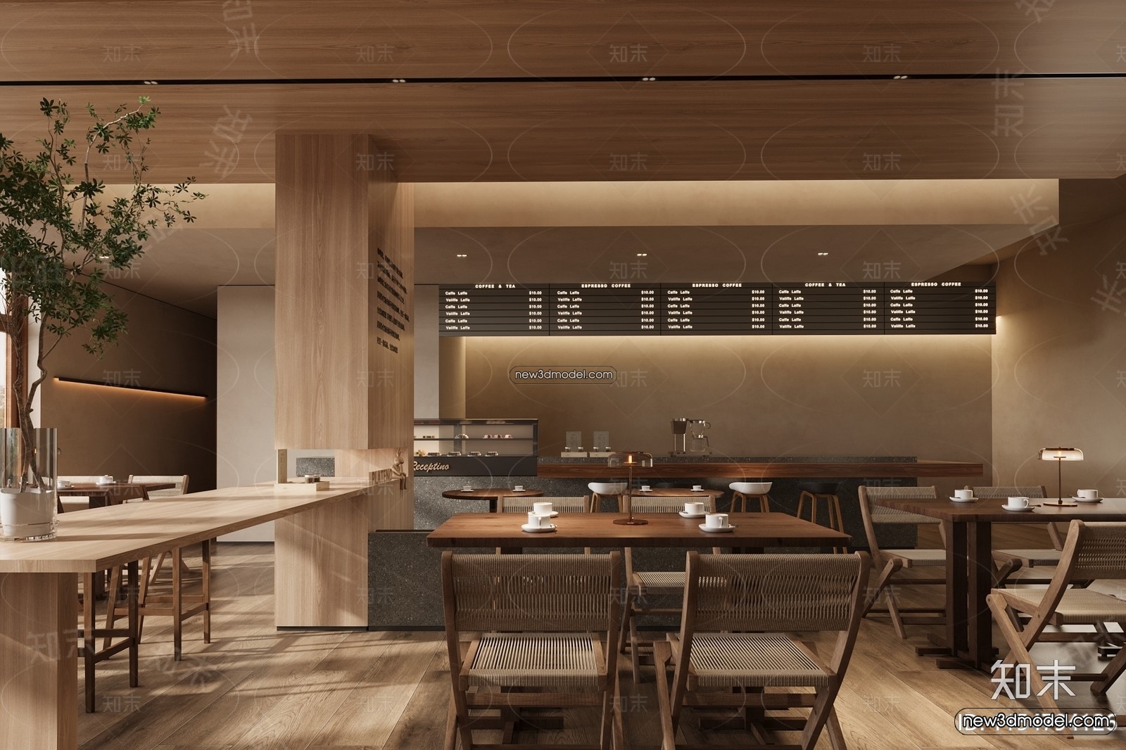 Restaurant and Fastfood 3D Scene – 3D Blocks – 264 – CORONA - thumbnail 2