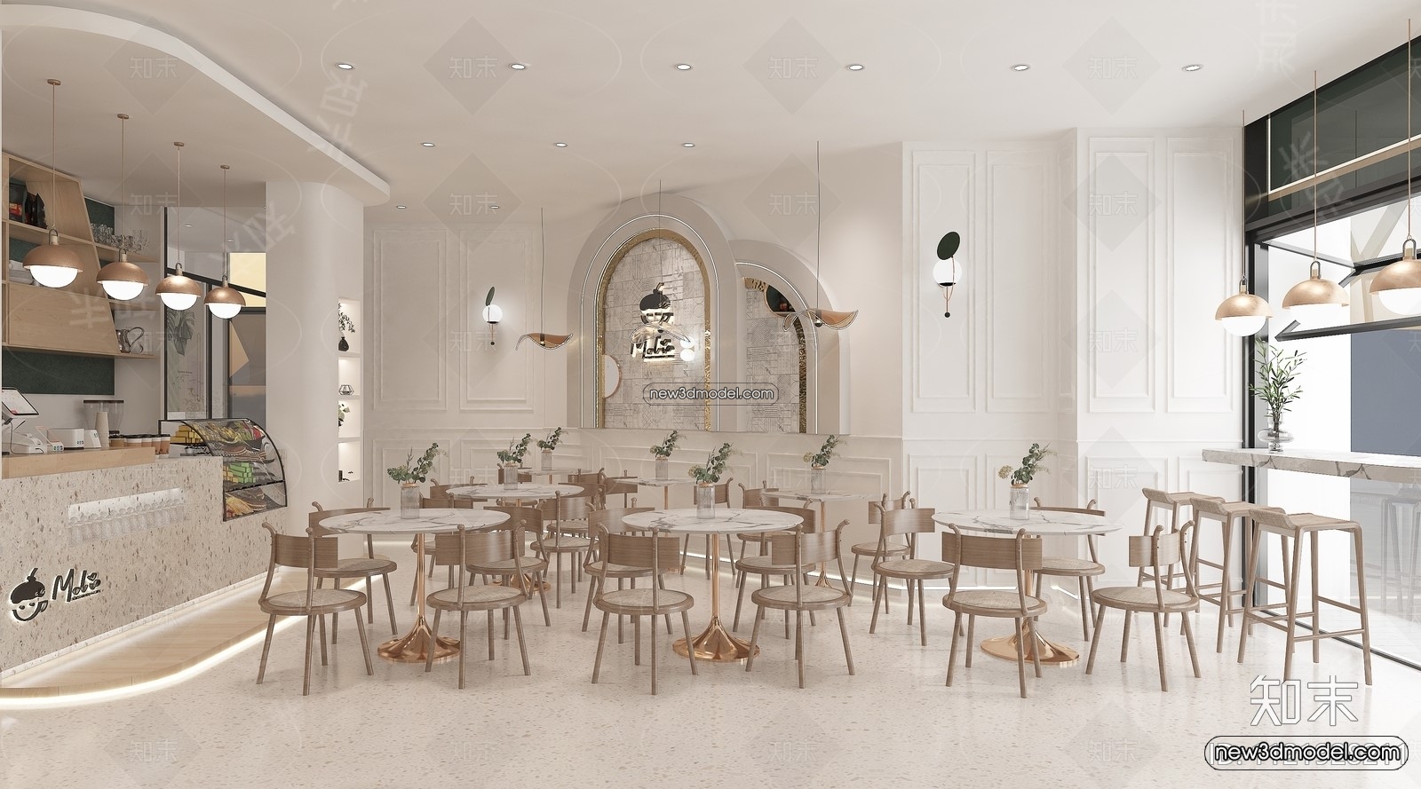 Restaurant and Fastfood 3D Scene – 3D Blocks – 265 – VRAY - thumbnail 3