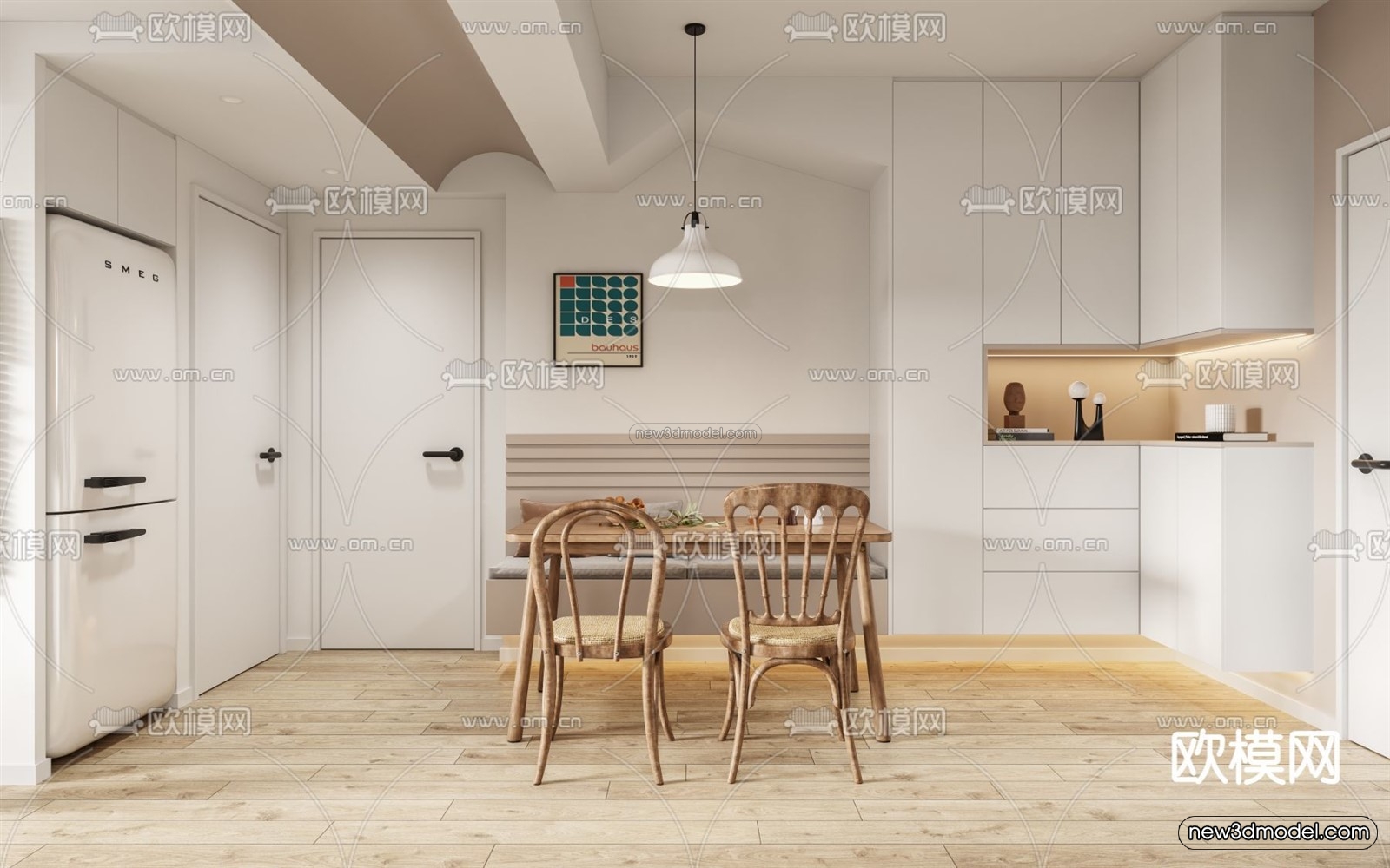Cream Style Interior 3D Blocks – Living Room 3D Model – 104 – VRAY - thumbnail 4