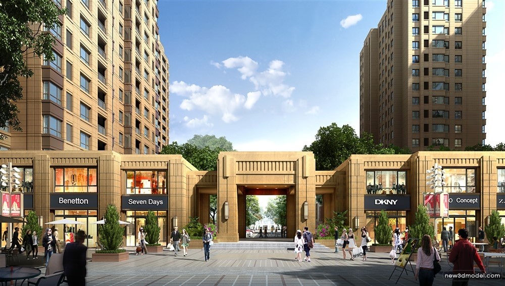 3D Models of Commercial Building – Exterior 3D Scenes – 401 – VRAY - thumbnail 2