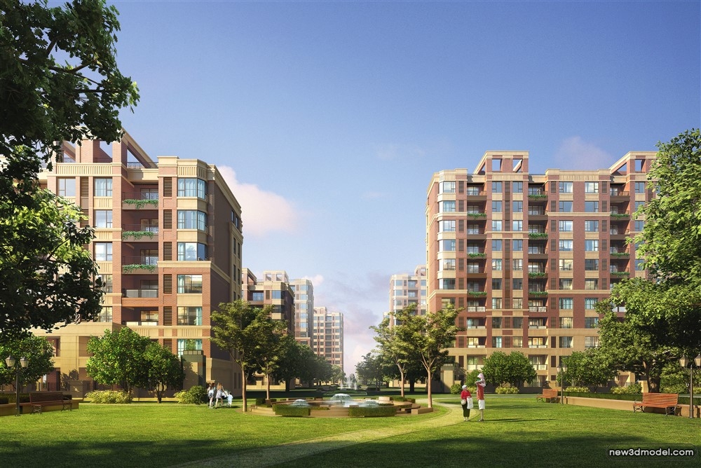 3D Models of Commercial Building – Exterior 3D Scenes – 598 – VRAY - thumbnail 4