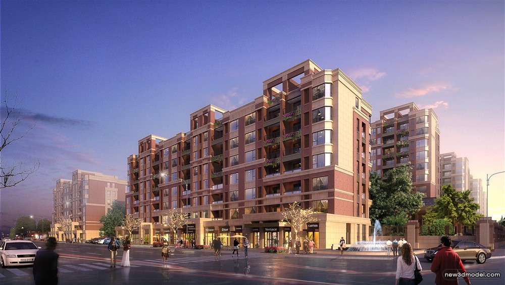 3D Models of Commercial Building – Exterior 3D Scenes – 598 – VRAY - thumbnail 3