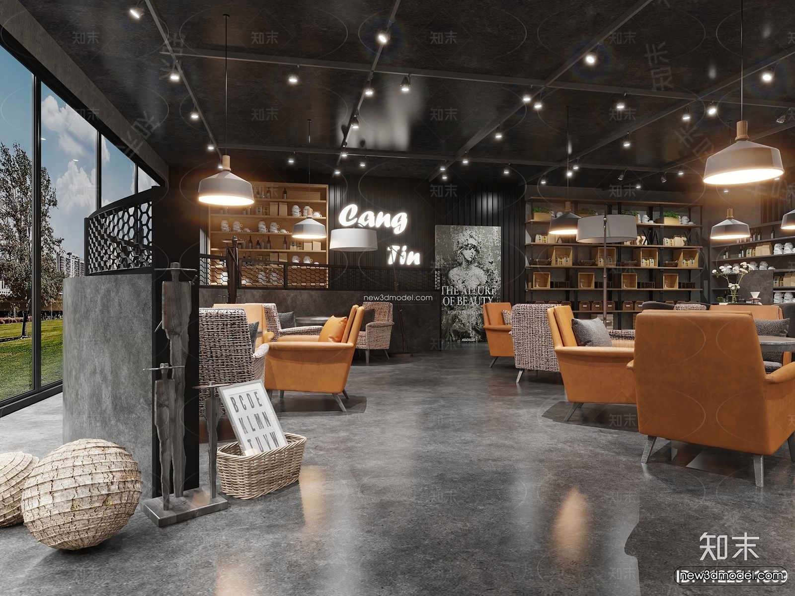 Restaurant and Fastfood 3D Scene – 3D Blocks – 158 – VRAY - thumbnail 3