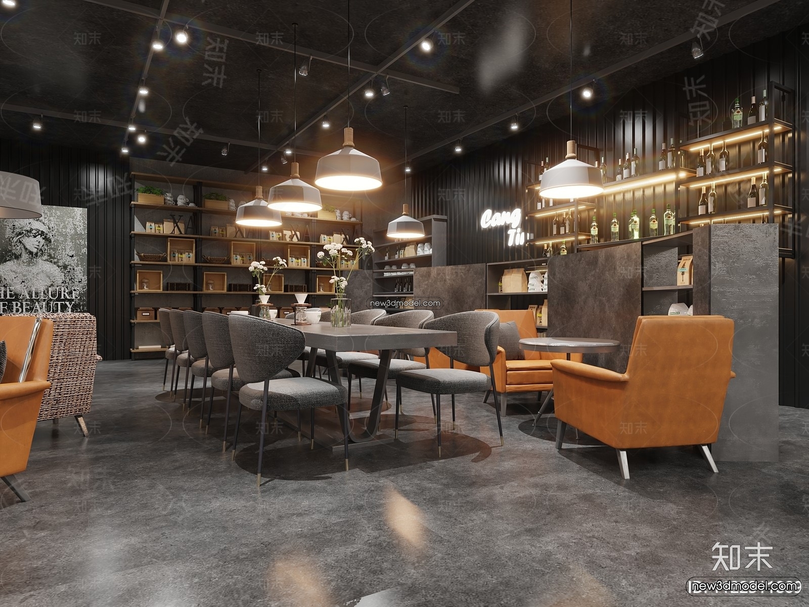 Restaurant and Fastfood 3D Scene – 3D Blocks – 158 – VRAY - thumbnail 2
