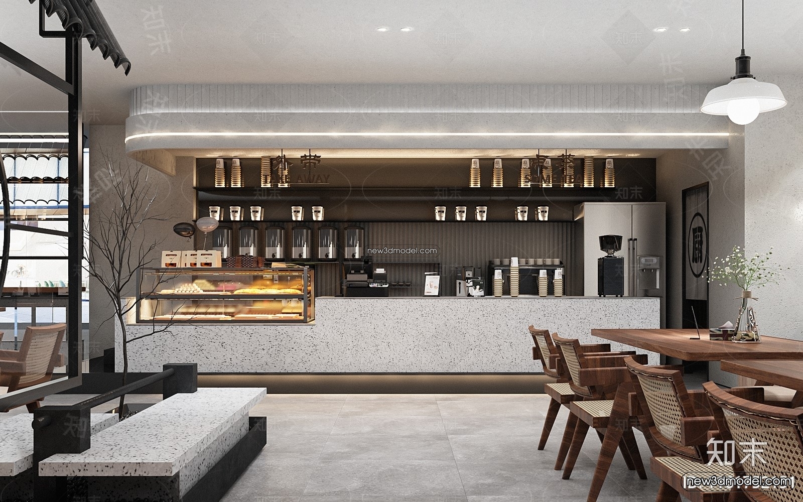 Restaurant and Fastfood 3D Scene – 3D Blocks – 180 – VRAY - thumbnail 2