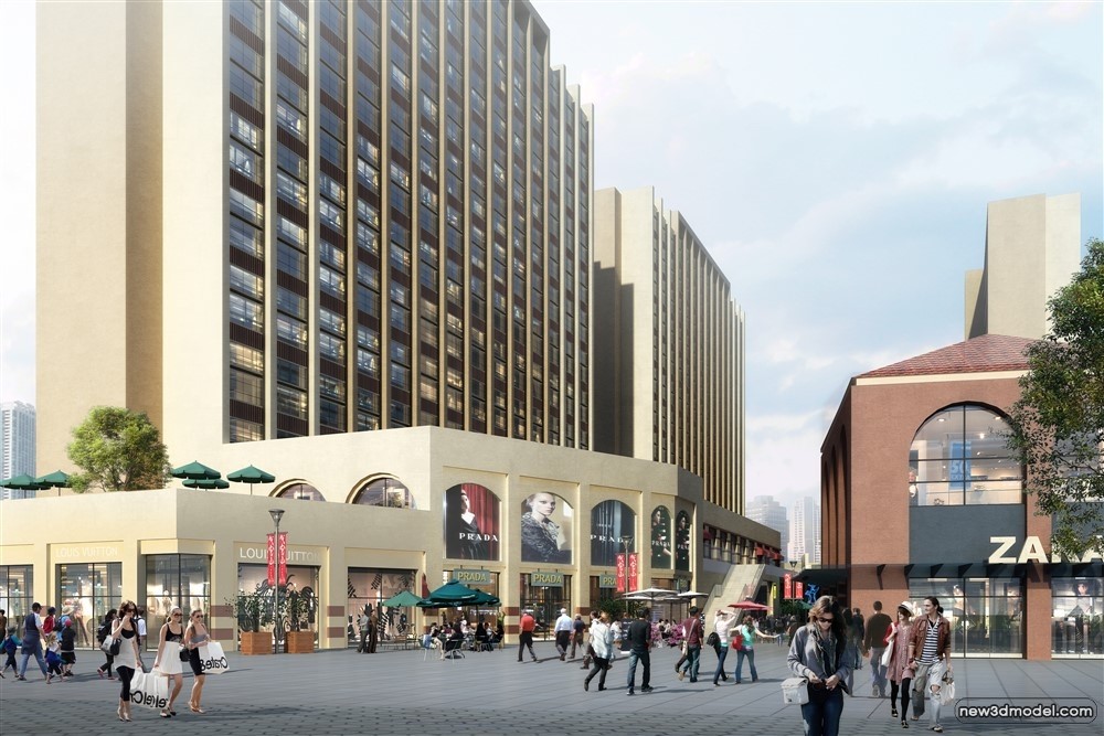 3D Models of Commercial Building – Exterior 3D Scenes – 406 – VRAY - thumbnail 2