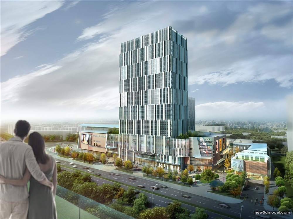 3D Models of Commercial Building – Exterior 3D Scenes – 407 – VRAY - thumbnail 2