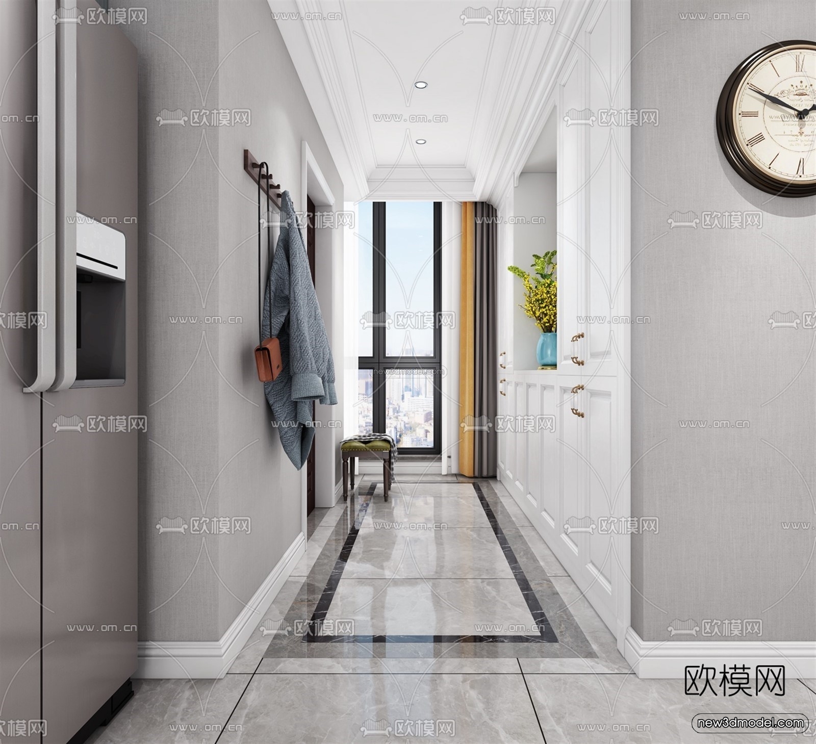 Europe Style Interior 3D Blocks – Living Room 3D Model – 036 – VRAY - thumbnail 2
