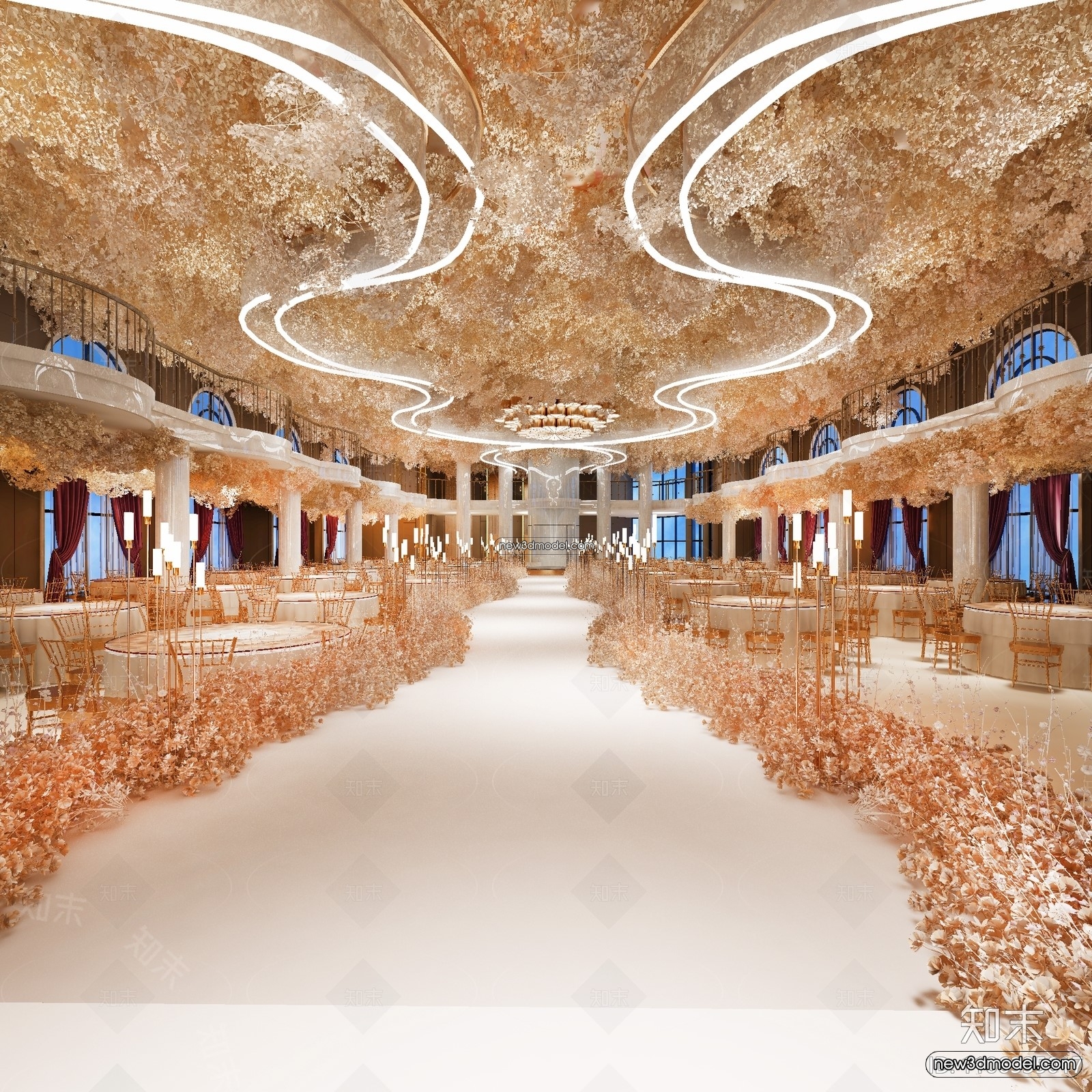 3D Model of Wedding Hall – 3D Scene – 090 – VRAY - thumbnail 2