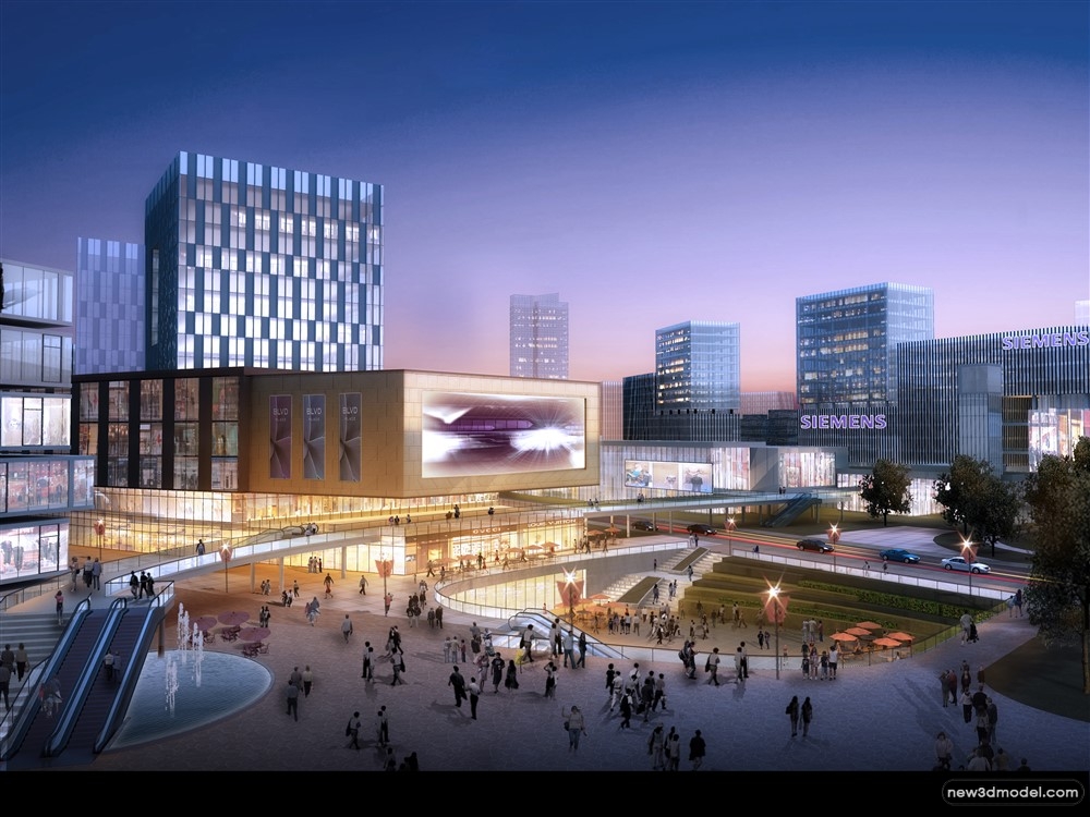 3D Models of Commercial Building – Exterior 3D Scenes – 590 – VRAY - thumbnail 3