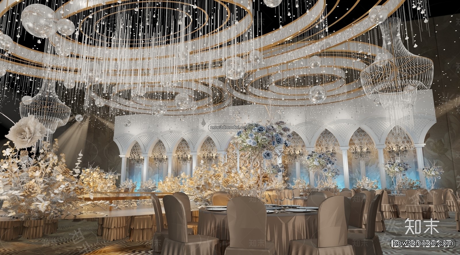 3D Model of Wedding Hall – 3D Scene – 096 – VRAY - thumbnail 4