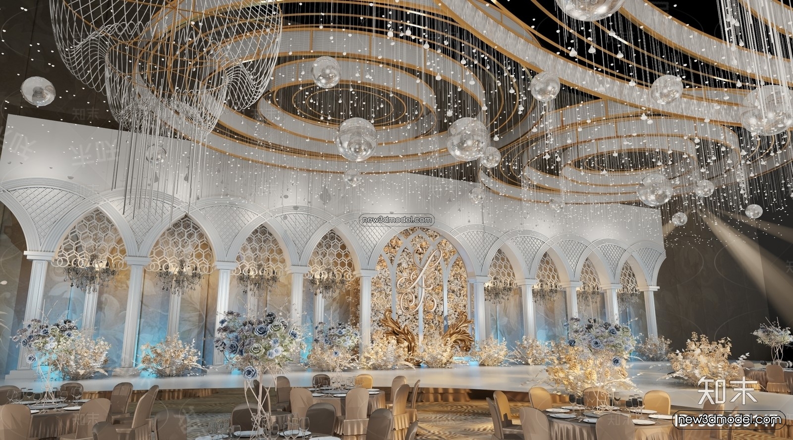 3D Model of Wedding Hall – 3D Scene – 096 – VRAY - thumbnail 3