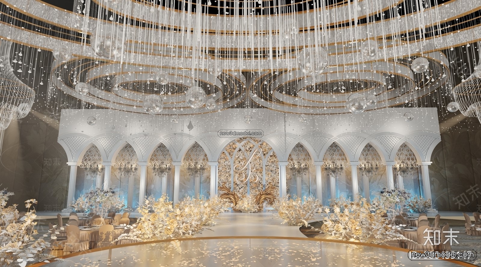 3D Model of Wedding Hall – 3D Scene – 096 – VRAY - thumbnail 2