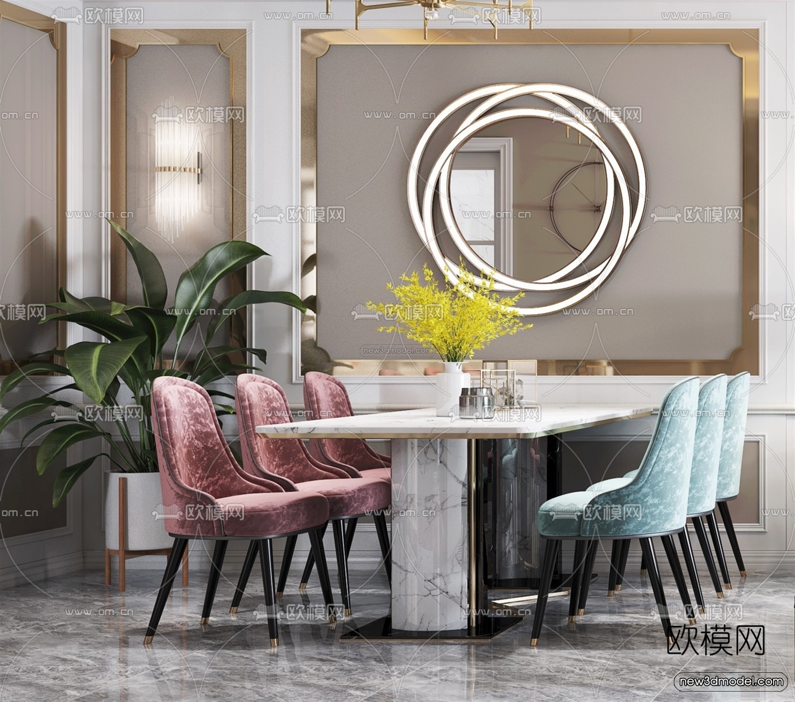 Europe Style Interior 3D Blocks – Living Room 3D Model – 037 – VRAY - thumbnail 2