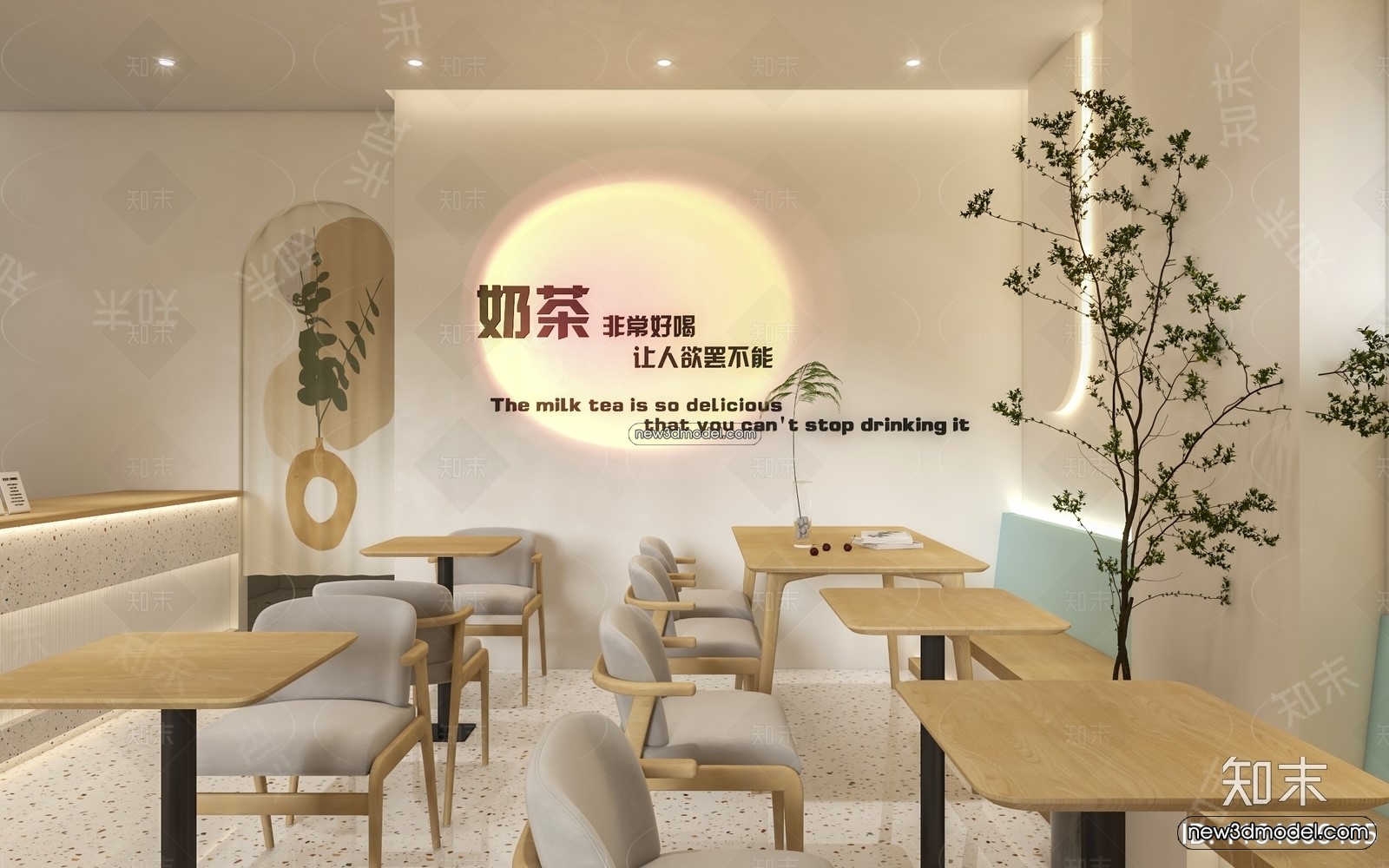 Restaurant and Fastfood 3D Scene – 3D Blocks – 240 – VRAY - thumbnail 4