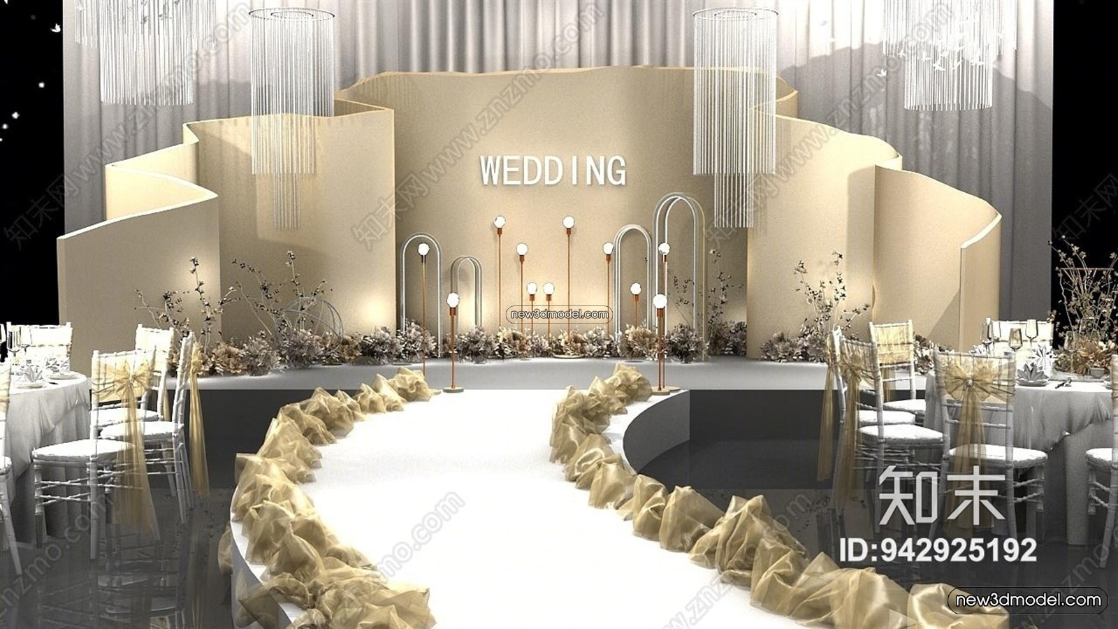 3D Model of Wedding Hall – 3D Scene – 098 – VRAY - thumbnail 2