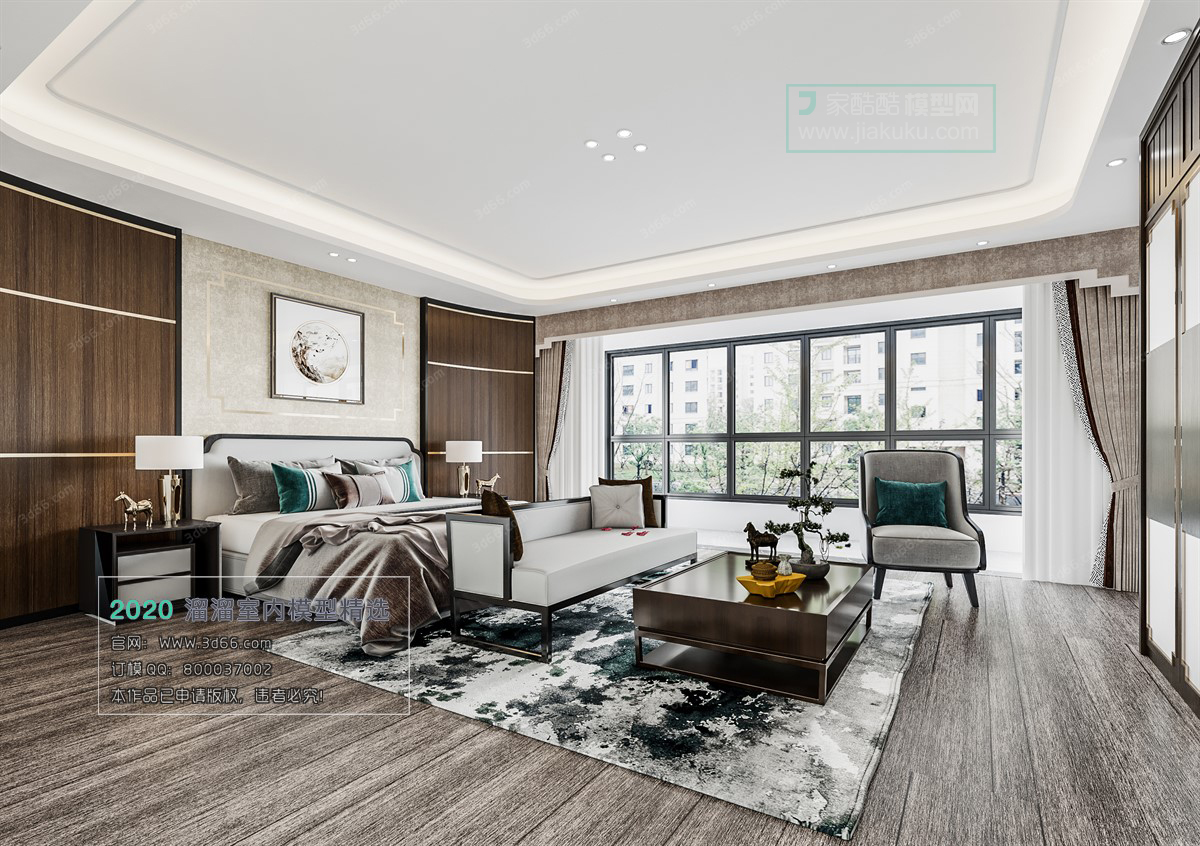 BEDROOM – CHINESE STYLE – 3D MODELS – 019 - thumbnail 1