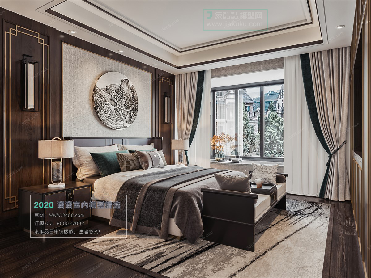 BEDROOM – CHINESE STYLE – 3D MODELS – 024 - thumbnail 1