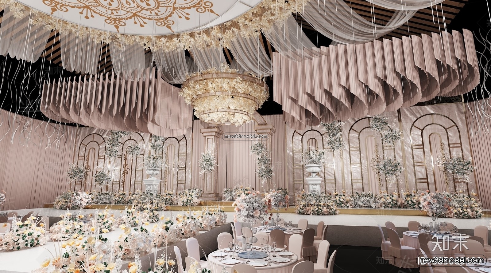 3D Model of Wedding Hall – 3D Scene – 100 – VRAY - thumbnail 3