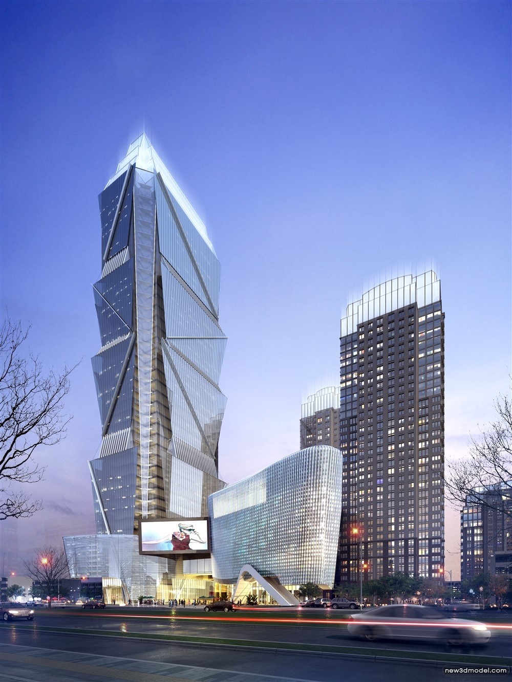 3D Models of Commercial Building – Exterior 3D Scenes – 411 – VRAY - thumbnail 2